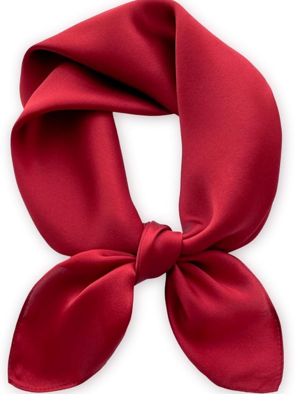 Luxurious Solid Color Mulberry Silk Square Scarf for Women - 26" Neck & Hair